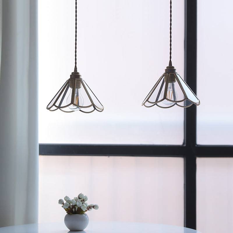 Elegant Glass Pendant Light with Brass Finish