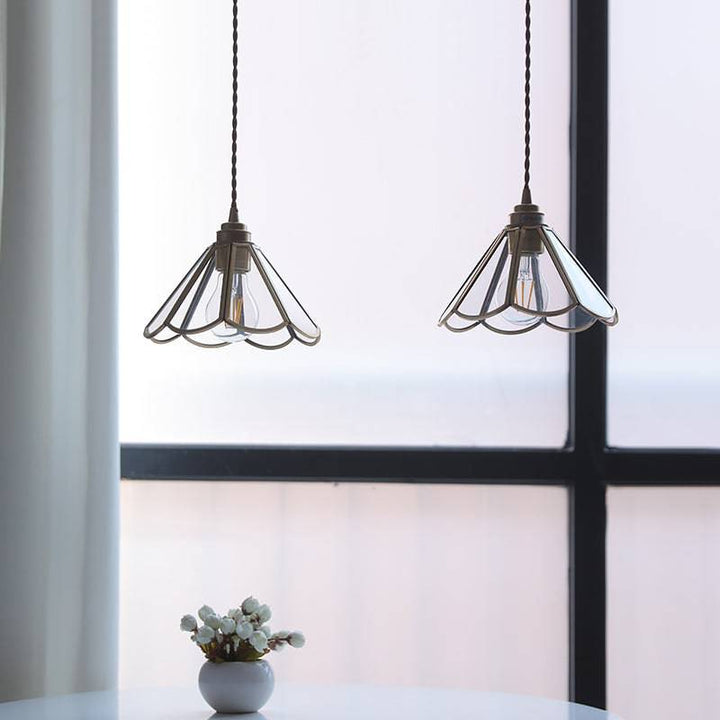 Elegant Glass Pendant Light with Brass Finish