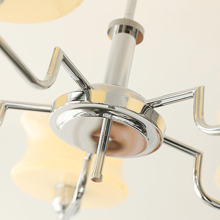 Vintage Metal & Glass Chandelier for Dining Room