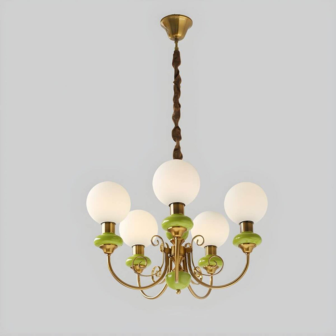 Elegant Green Onyx Chandelier | 3 & 5 Heads