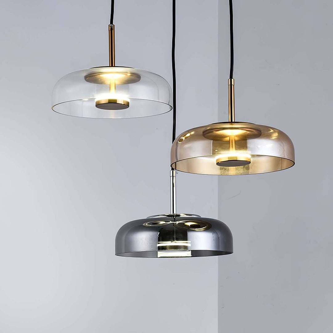 Modern Brass & Glass Pendant Light