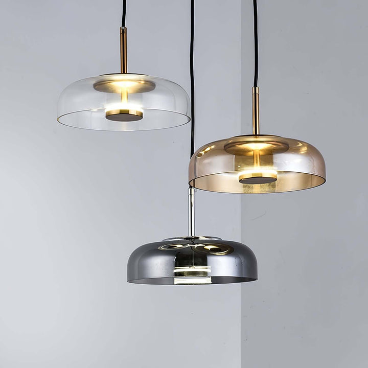 Modern Brass & Glass Pendant Light