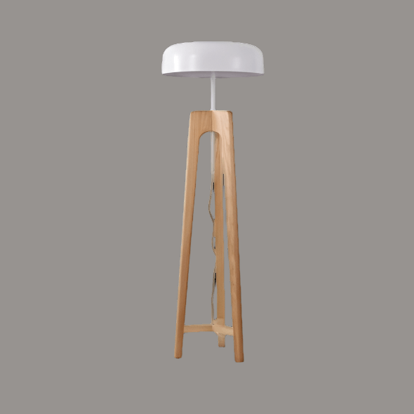 Modern Bamboo LED Floor Lamp with Wood Accents