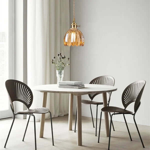 Retro Glass Flower Pendant Light