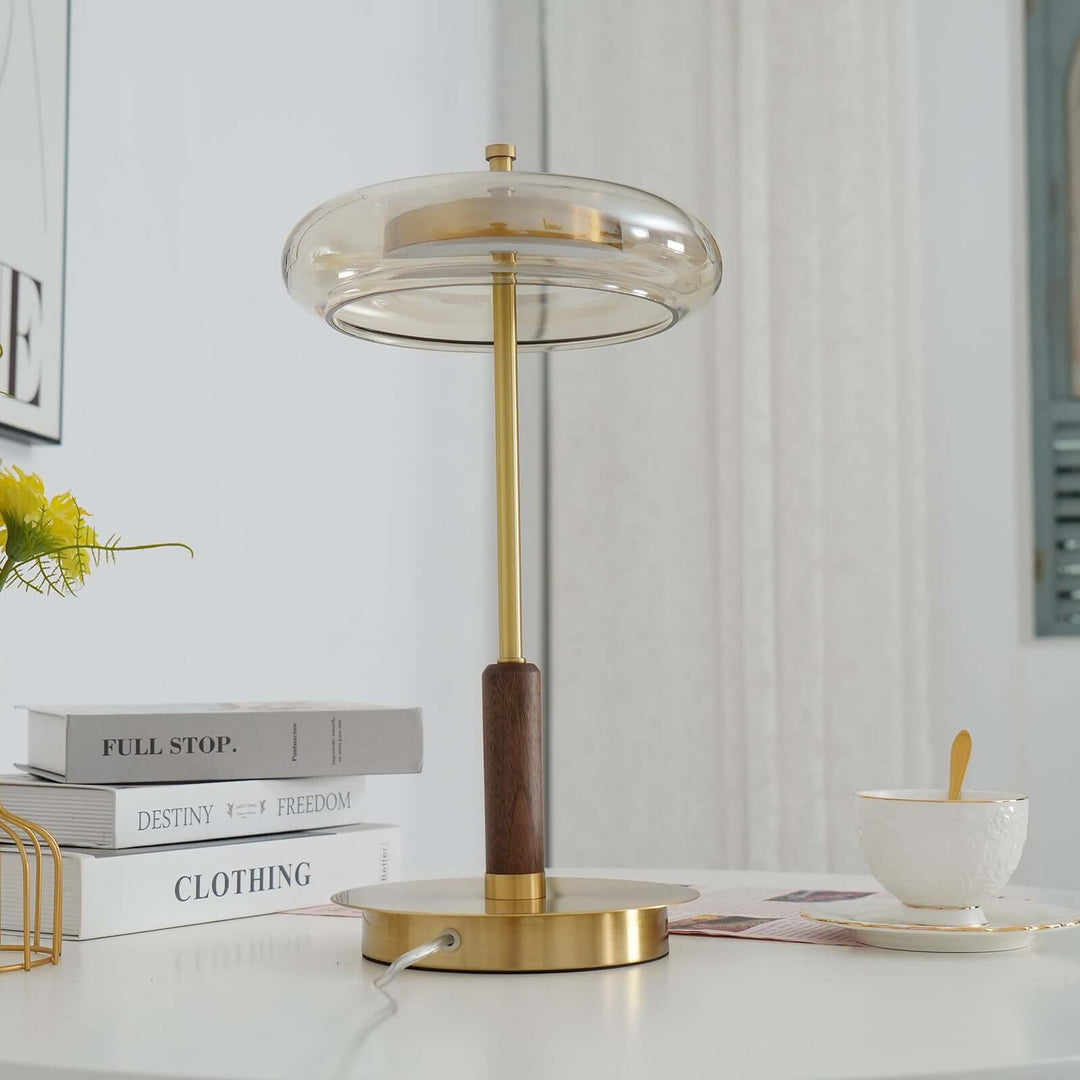 Modern Glass & Metal LED Table Lamp