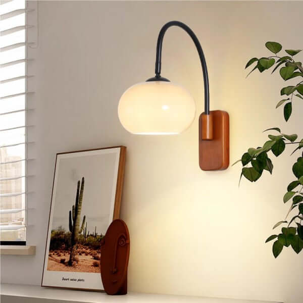 Rotatable Glass Wall Light, Persimmon