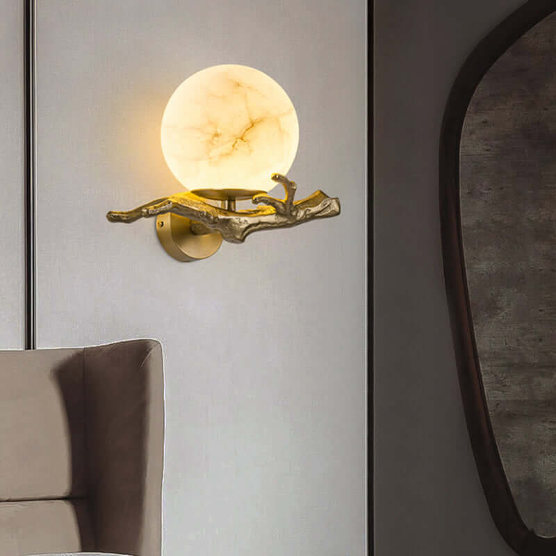 Marble & Copper Wall Lamp
