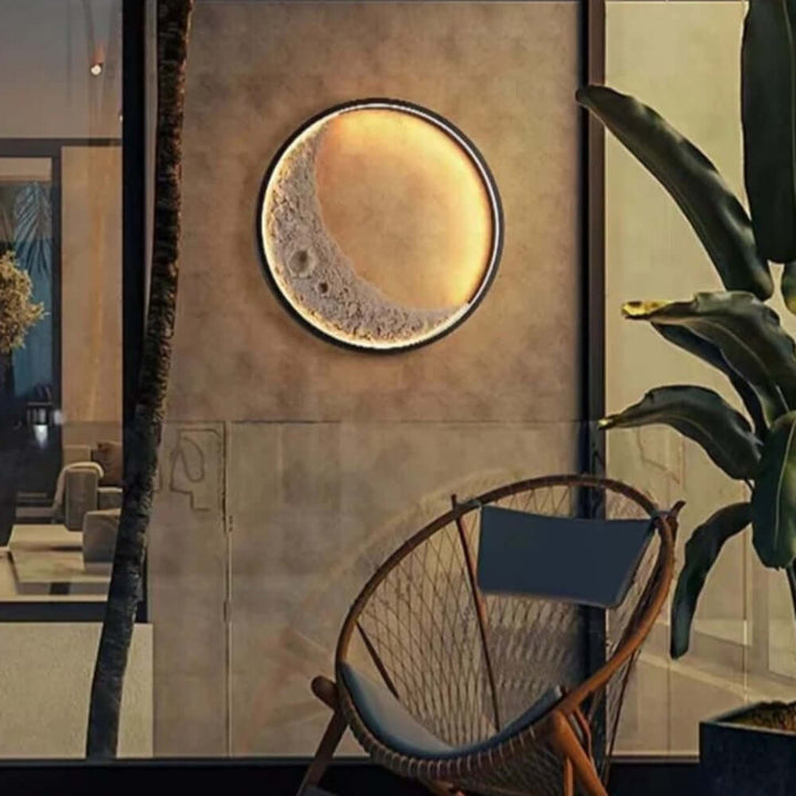 Modern Outdoor LED Moon Wall Light