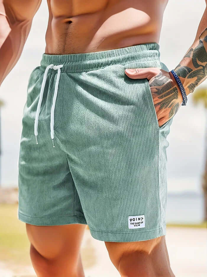 Men's Textured Casual Shorts with Drawstring