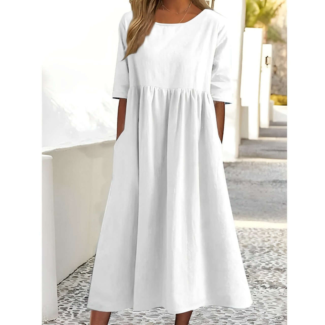 Pleated Midi Dress