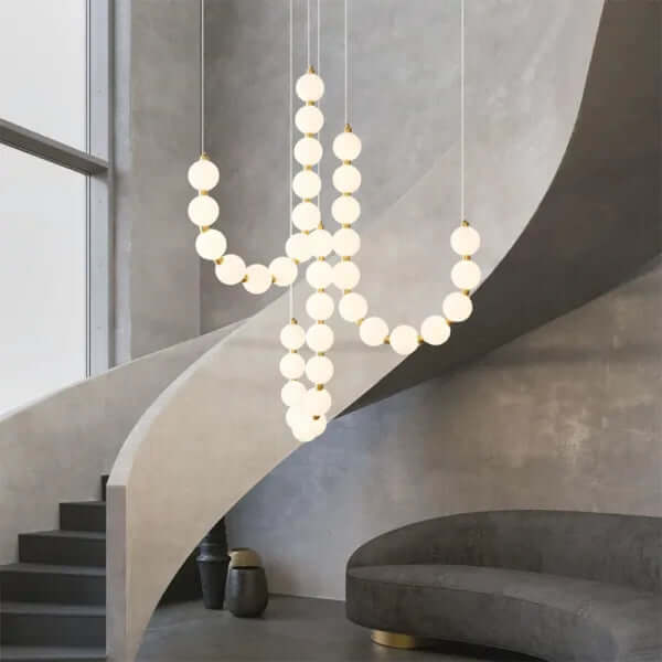 Elegant Pearl Chandelier with Acrylic Accents