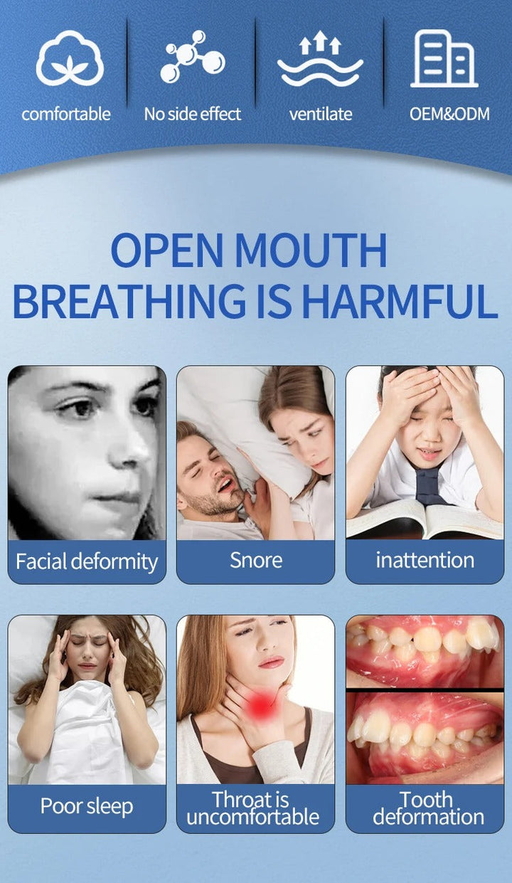 BreatheEase Adhesive Mouth Tape Strips