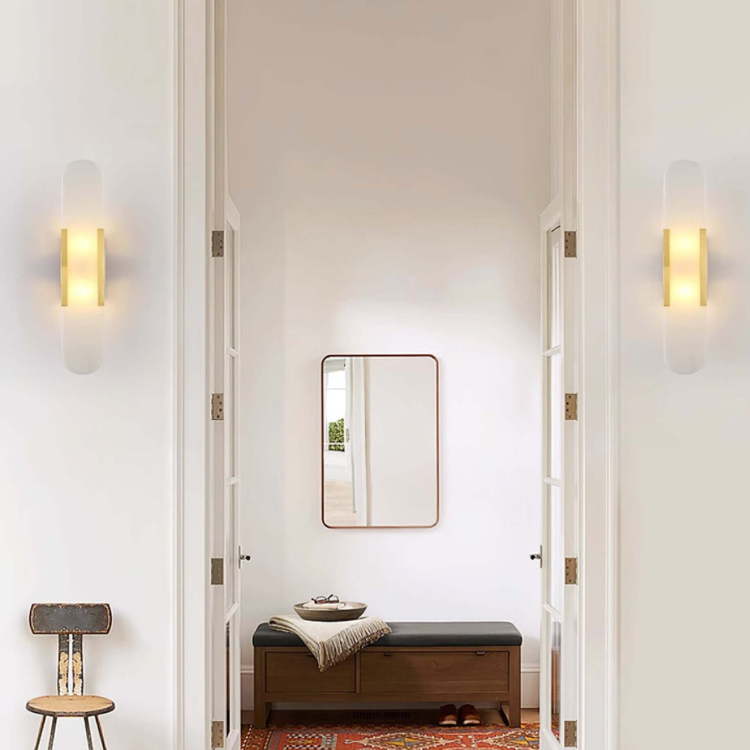 Elongated Alabaster Wall Lamp