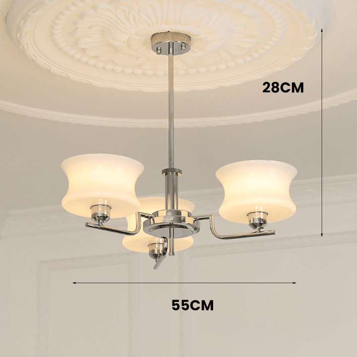 Vintage Metal & Glass Chandelier for Dining Room