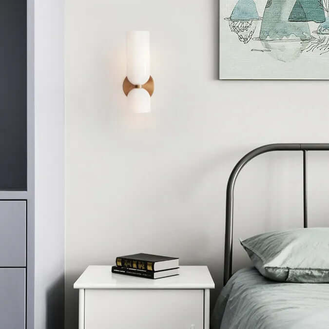 Modern Double Glass Wall Sconce Light Fixture