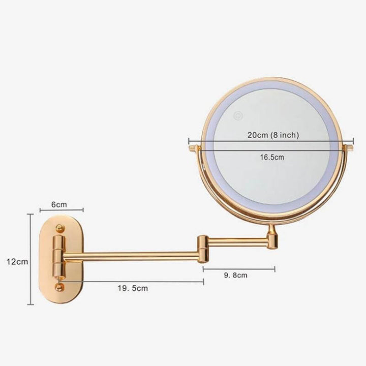 Rechargeable LED Magnifying Makeup Mirror - Gold