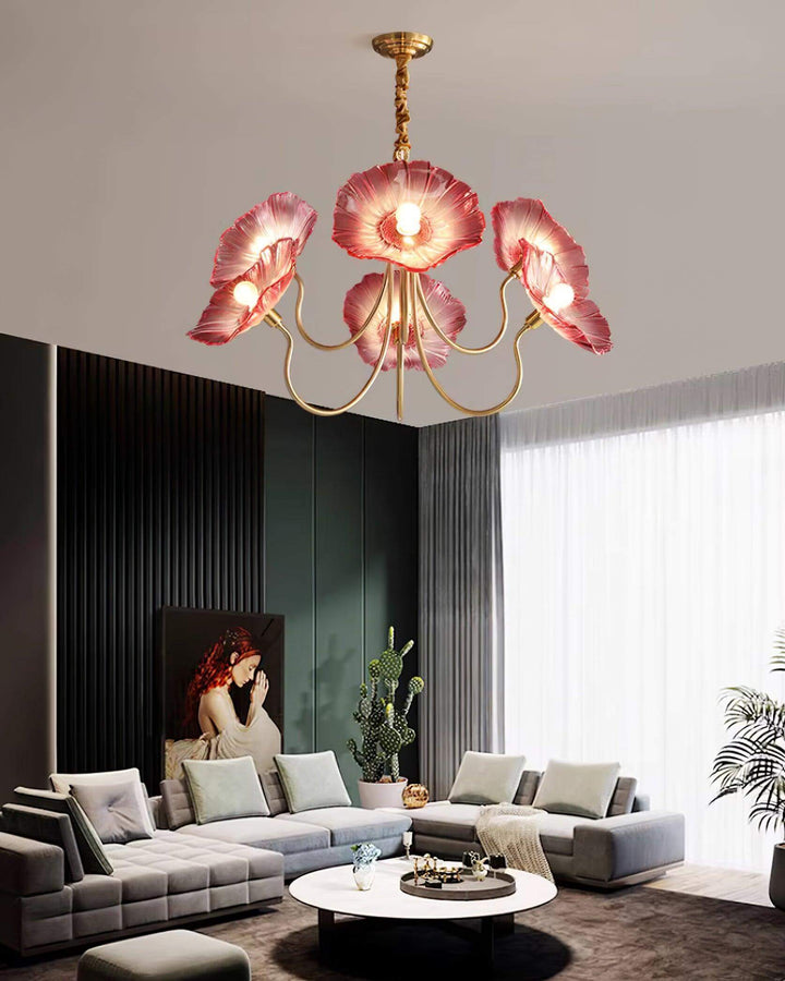 Elegant Frosted Glass Flower Chandelier