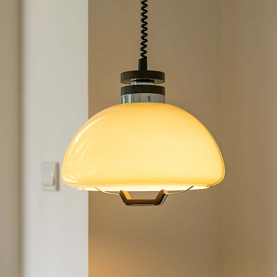 Modern Beige Pudding Pendant Light 40cm