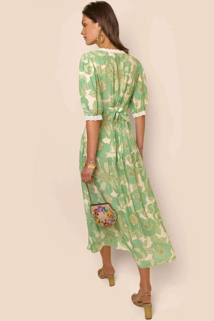Summer V-Neck Midi Dress