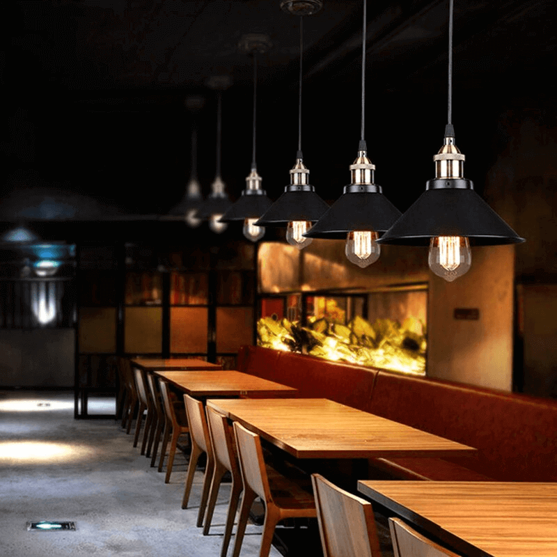 Vintage Brass Cone Pendant Light