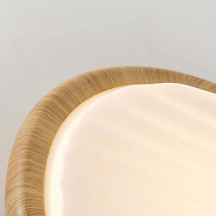 Round Wooden LED Ceiling Light for Bedroom