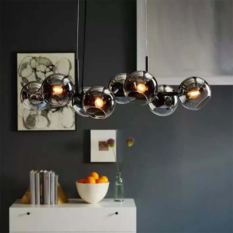 Modern Glass Ball Chandelier, 110cm, E27