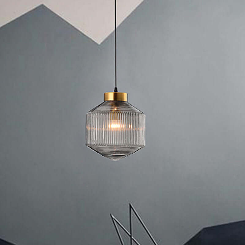Modern Glass Drum Pendant Light
