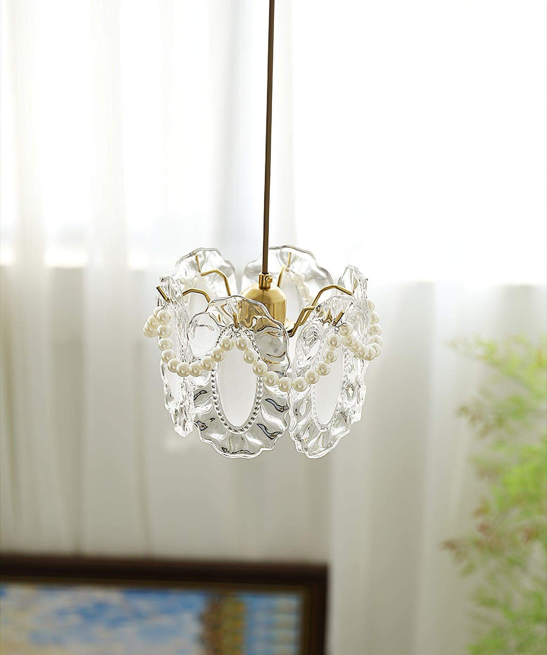 Floral Glass Pendant Lamp 20cm