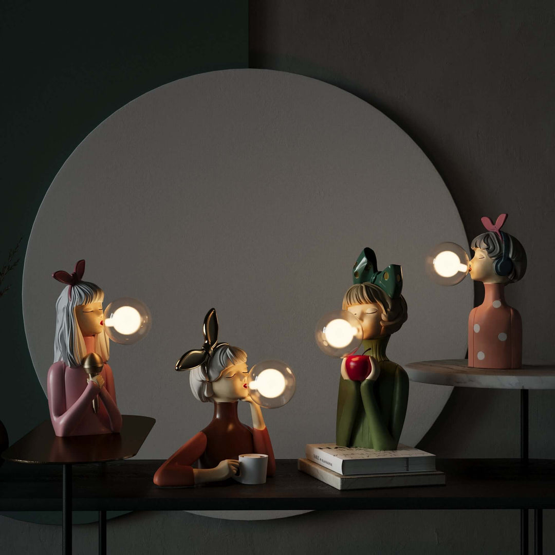 Elegant Resin Table Lamp with USB Power