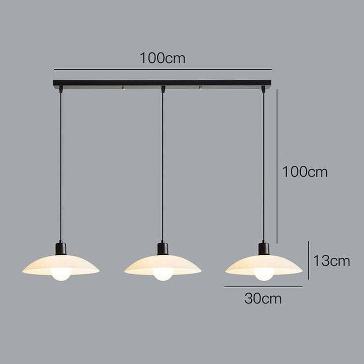 Modern White Glass Disc Pendant Light Fixture