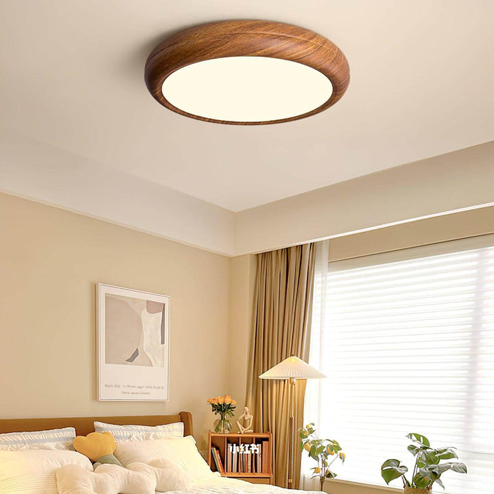 Modern Wood Grain LED Ceiling Light Fixture