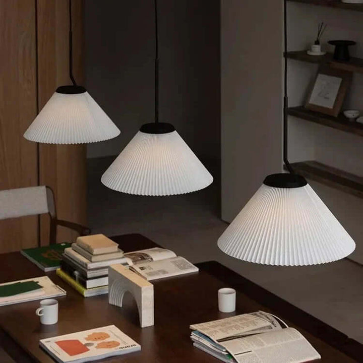 Pleated Cream Pendant Lamp