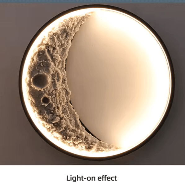 3D Crescent Moon Wall Lamp 40cm LED Light Fixture