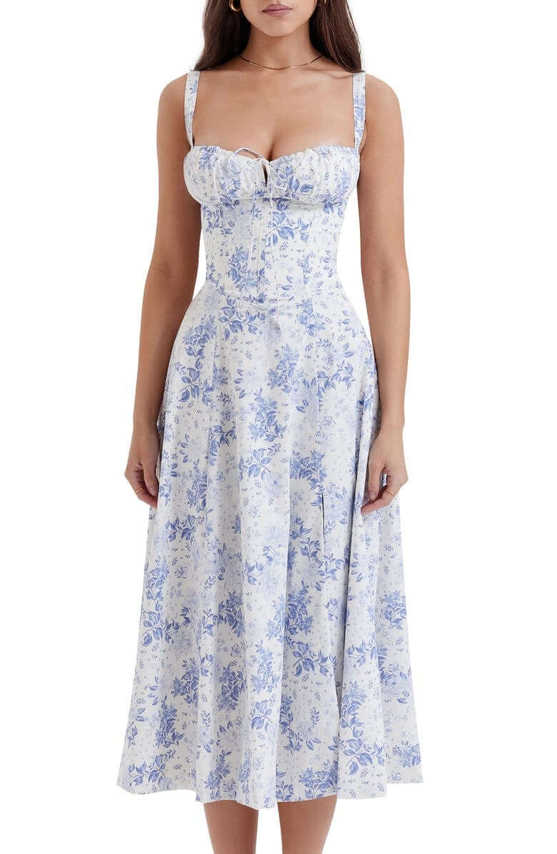 Printed Bustier Dress - Summer Dress