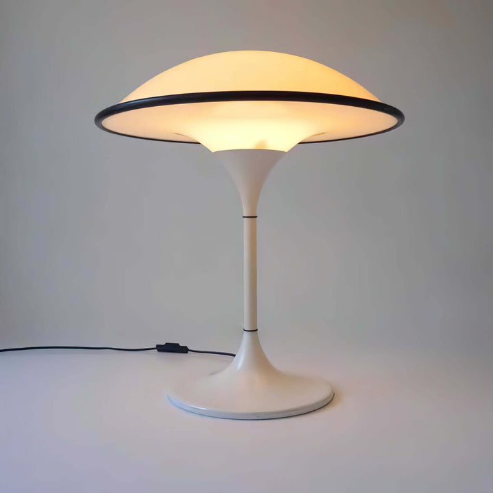 Modern Dome Table Lamp with Black Trim