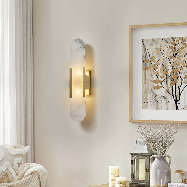 Elongated Alabaster Wall Lamp
