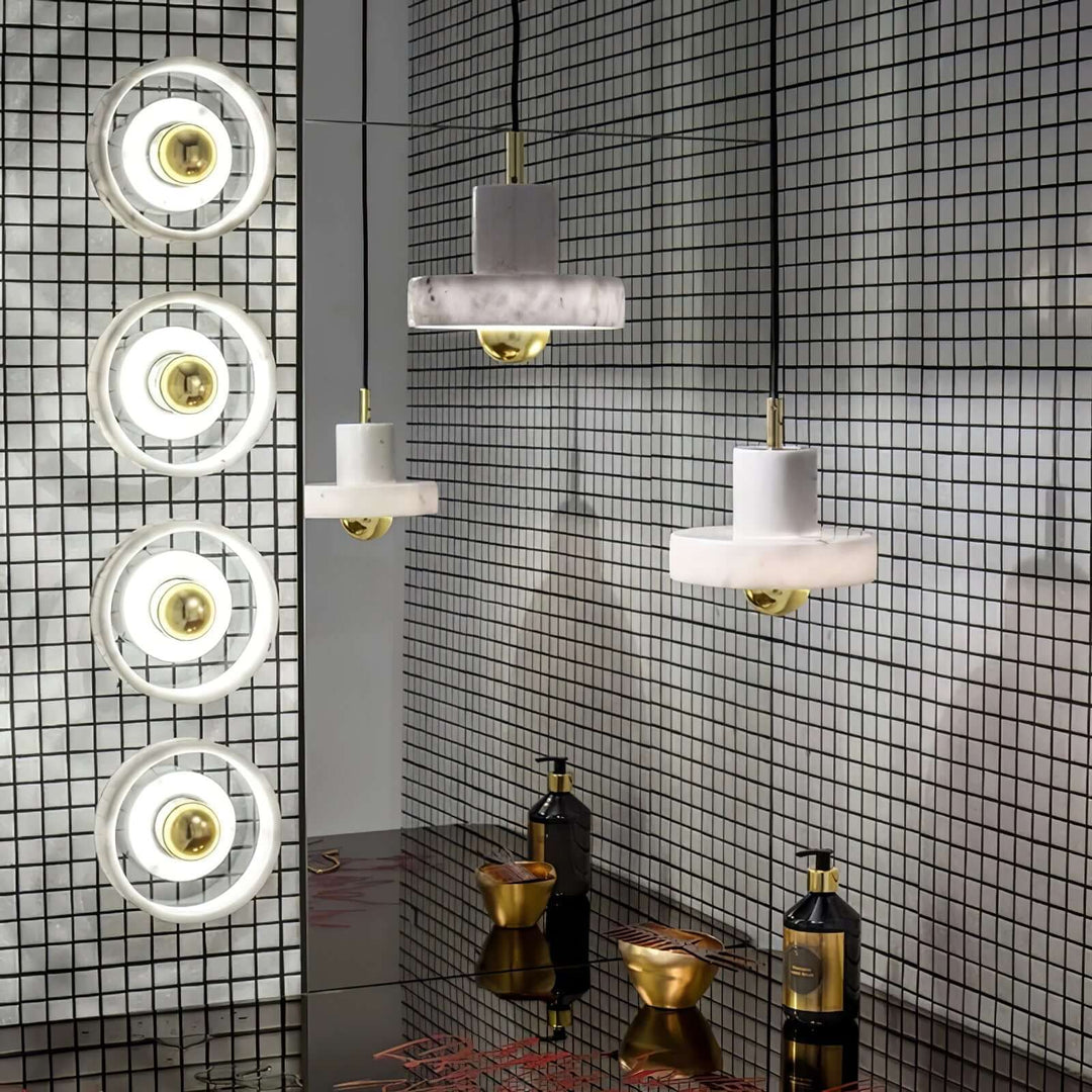 Marble Pendant Lamp with Integrated LED