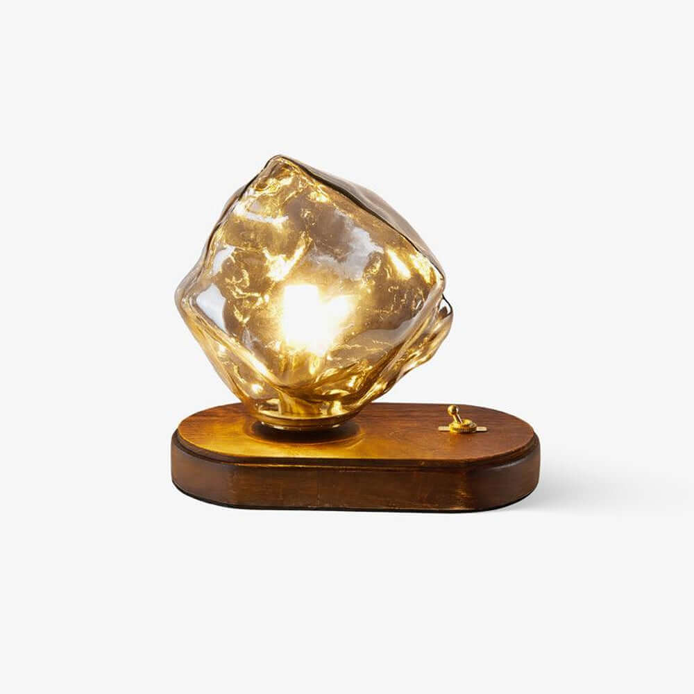 Elegant Glass Table Lamp with Metal Base