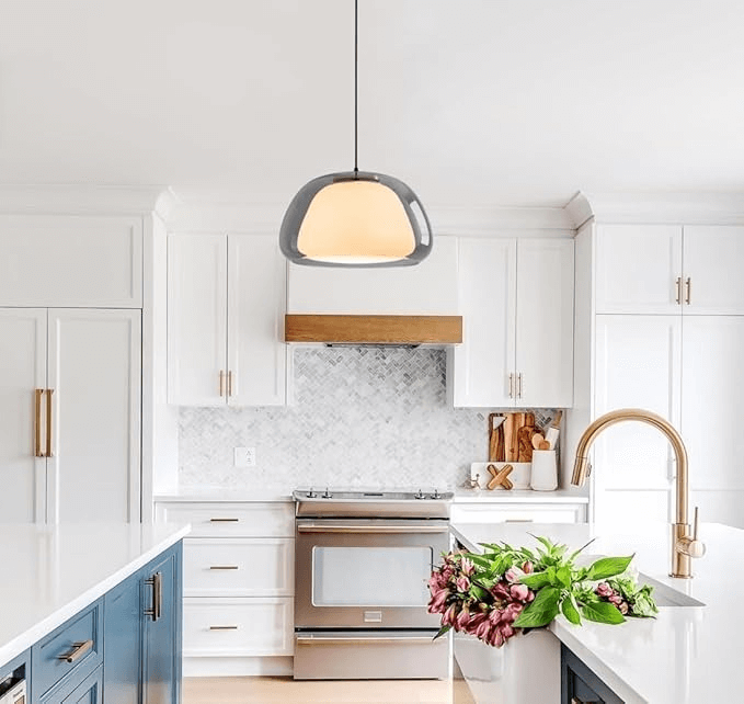 Modern White Glass Pendant Light