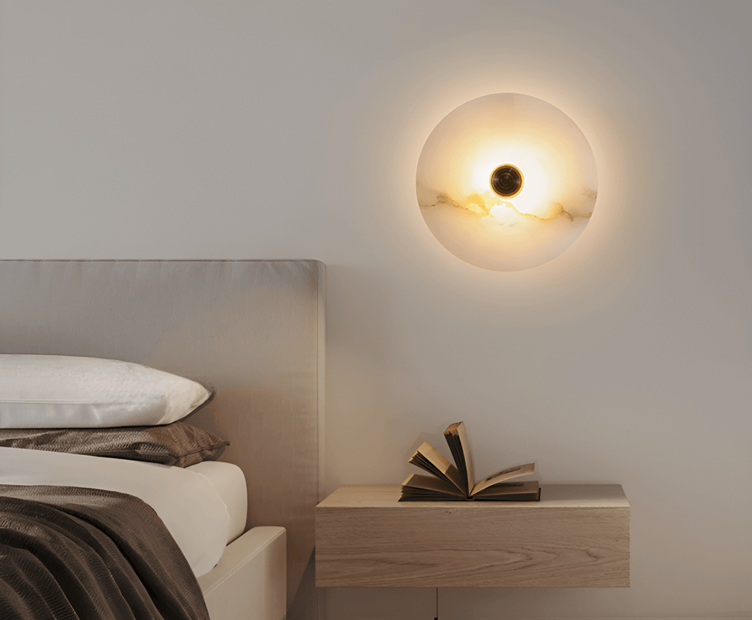 Oval Alabaster Table Lamp with Brass Base