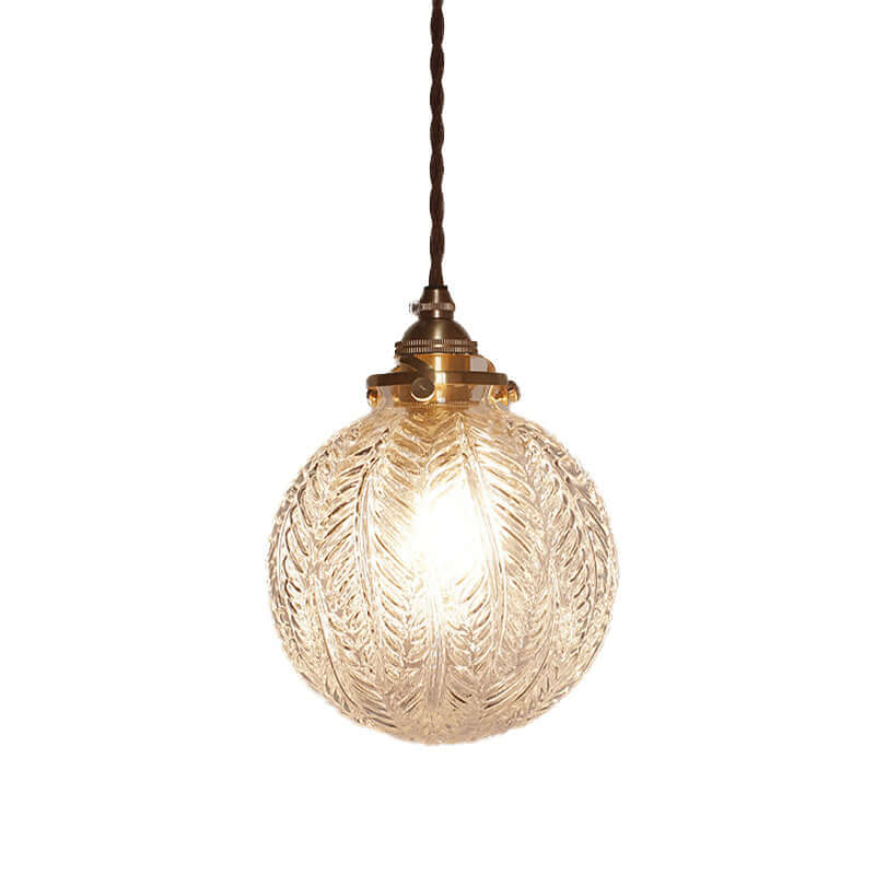 Vintage Glass Globe Pendant Light 15cm