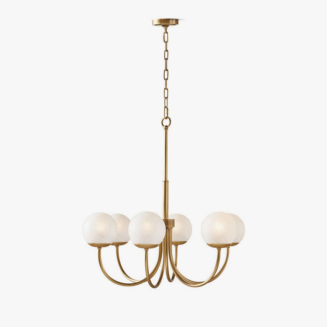 Modern 6-Light Spherical Glass Chandelier 75cm