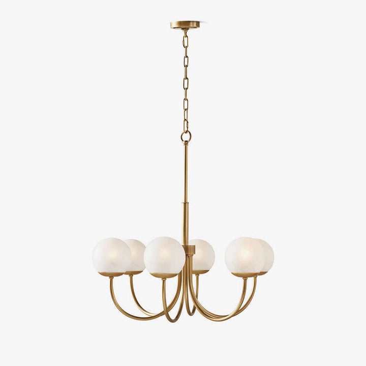 Modern 6-Light Spherical Glass Chandelier 75cm