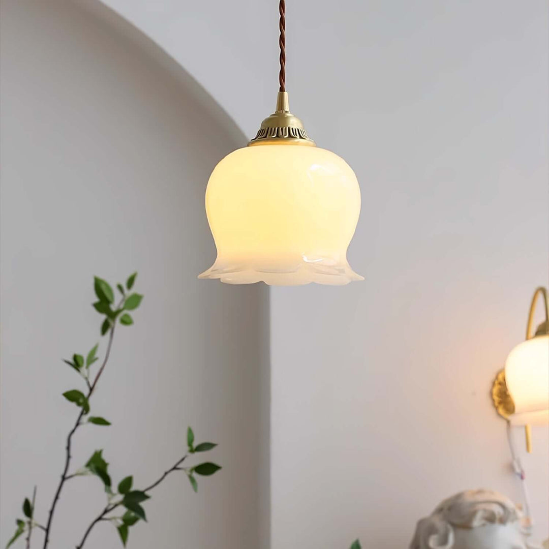 Floral Pendant Lamp, Elegant Hanging Ceiling Light Fixture