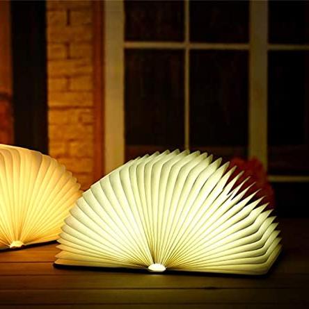 LED Book Lamp, Rechargeable, Dimmable, Brown, 22cm