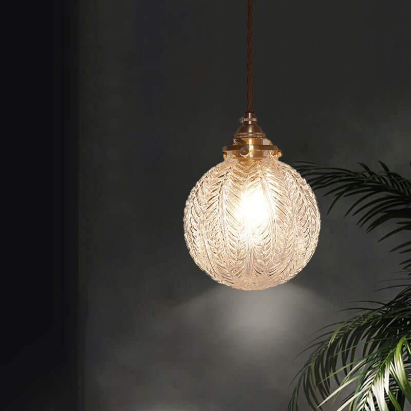 Vintage Glass Globe Pendant Light 15cm