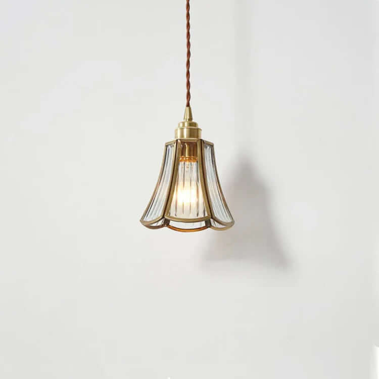 Elegant Glass Pendant Light with Brass Finish