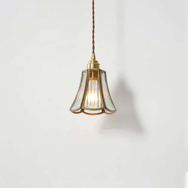 Elegant Glass Pendant Light with Brass Finish