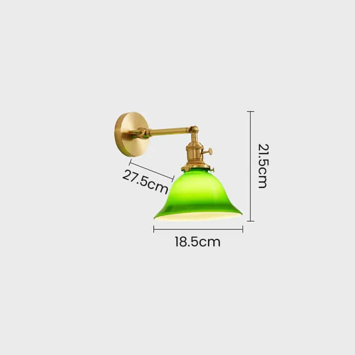 Adjustable Green Glass Wall Light