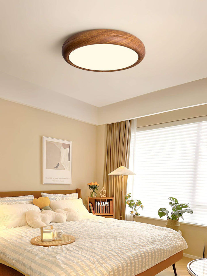 Modern Wood Grain LED Ceiling Light Fixture
